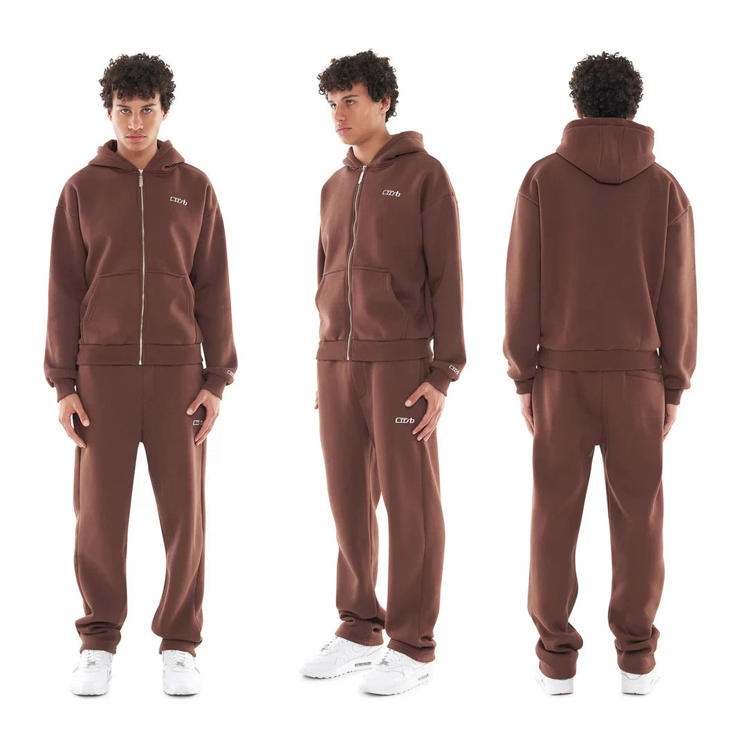OPEN LEG JOGGER BROWN